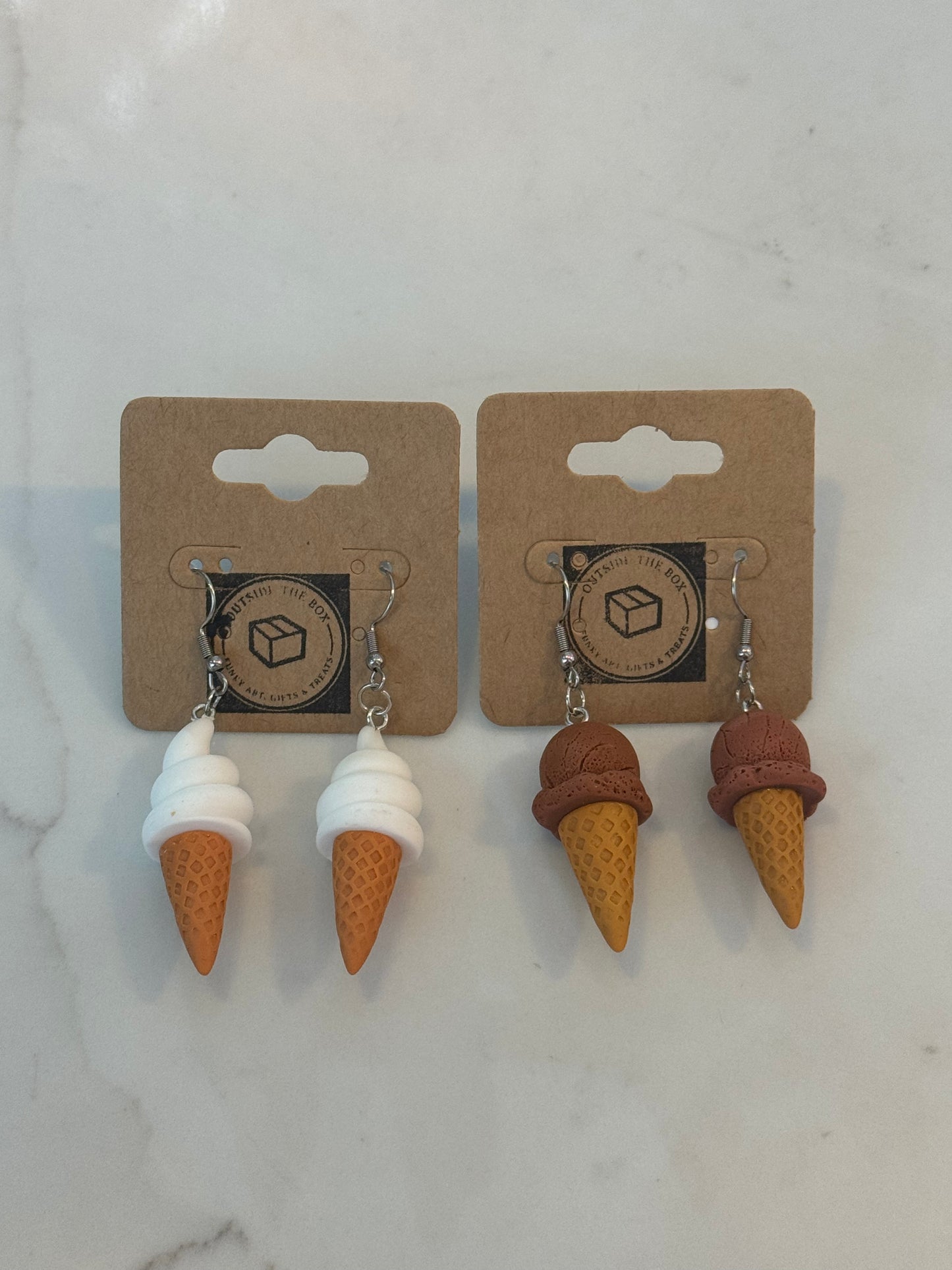 Ice cream sterling silver earrings