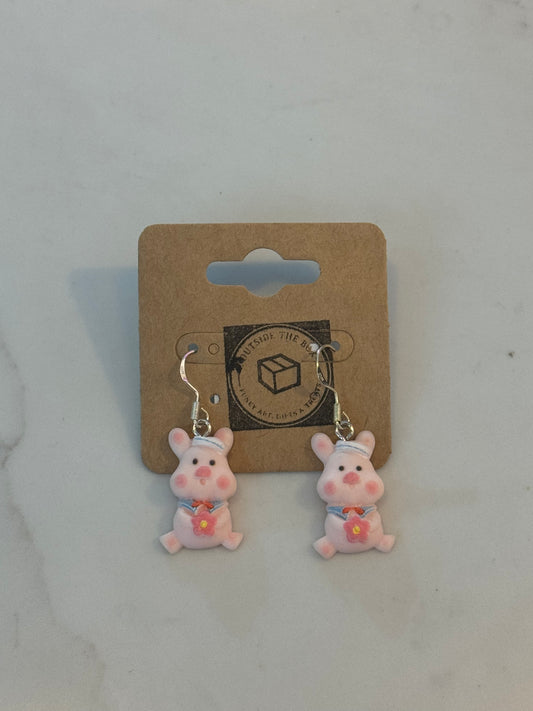 Sailor Pig sterling silver earrings