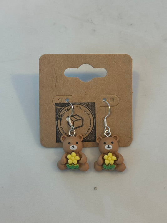 Bear sterling silver earrings