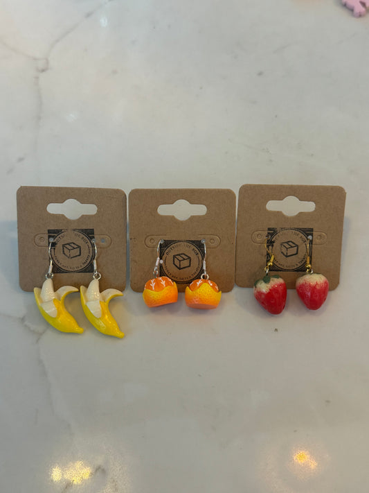 Fruit sterling silver earrings