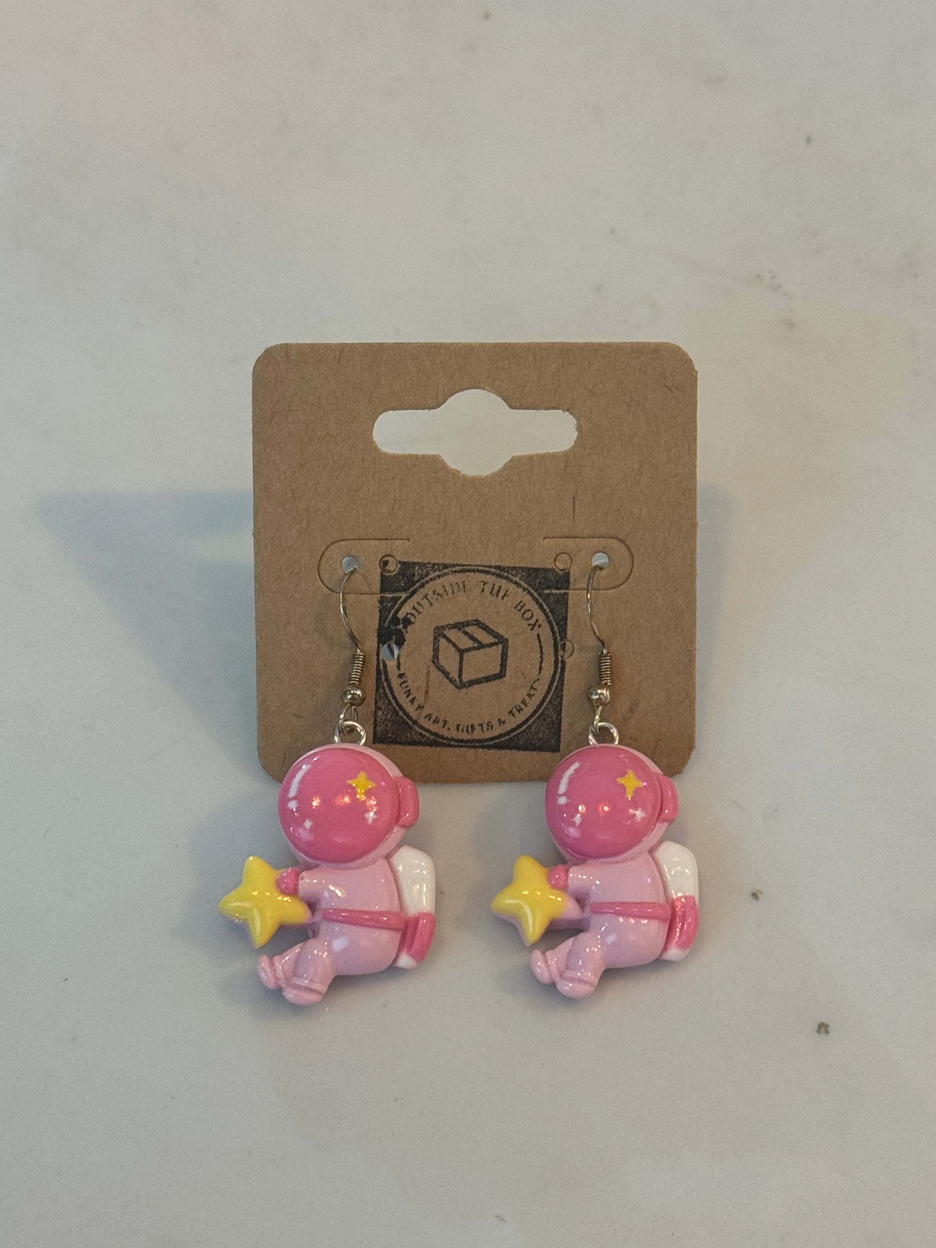 Boucles d'oreilles astronaute en argent sterling
