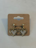 Crystal heart sterling silver earrings