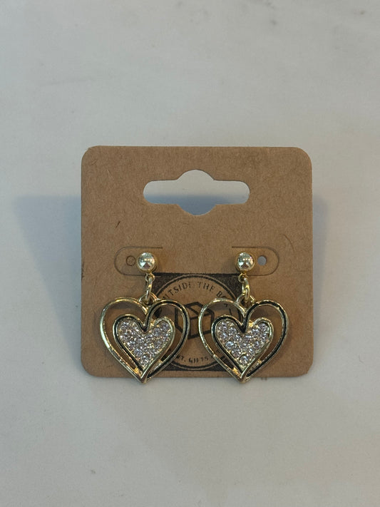 Crystal heart sterling silver earrings