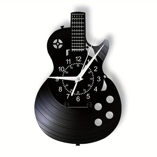 Vinyl Guitar wall clock with LED