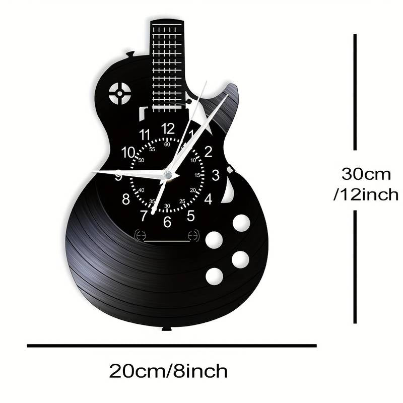 Vinyl Guitar wall clock with LED