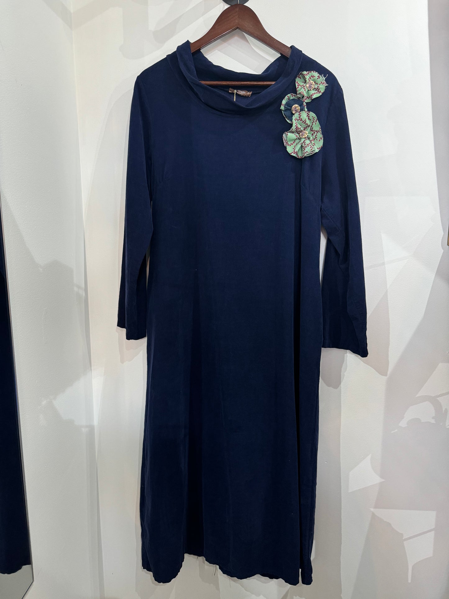 Kazz x La Strada Blue corduroy long sleeve dresses