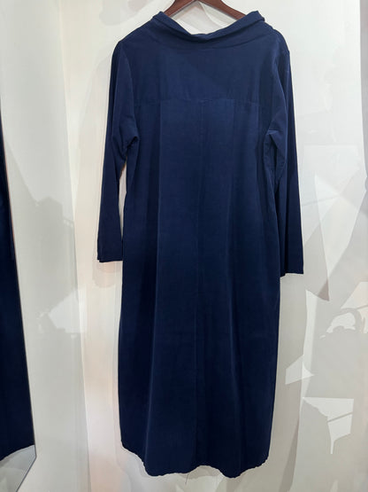 Kazz x La Strada Blue corduroy long sleeve dresses