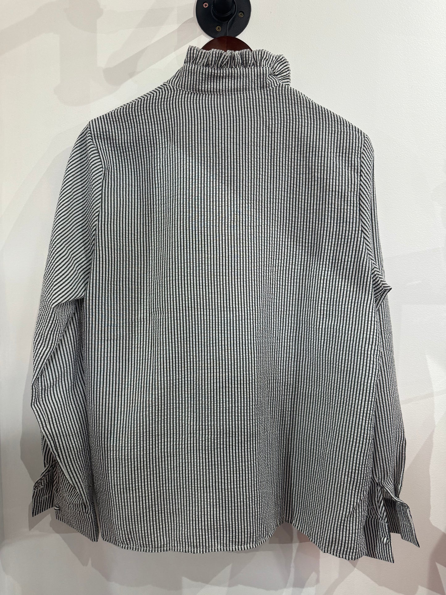 Kazz x Long Sleeved Striped Collared Shirt