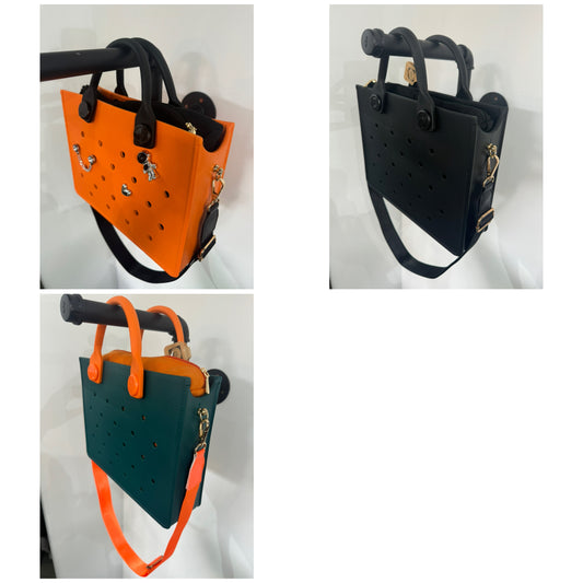 Rubber Bag with Strap and Inner Zipped Bag