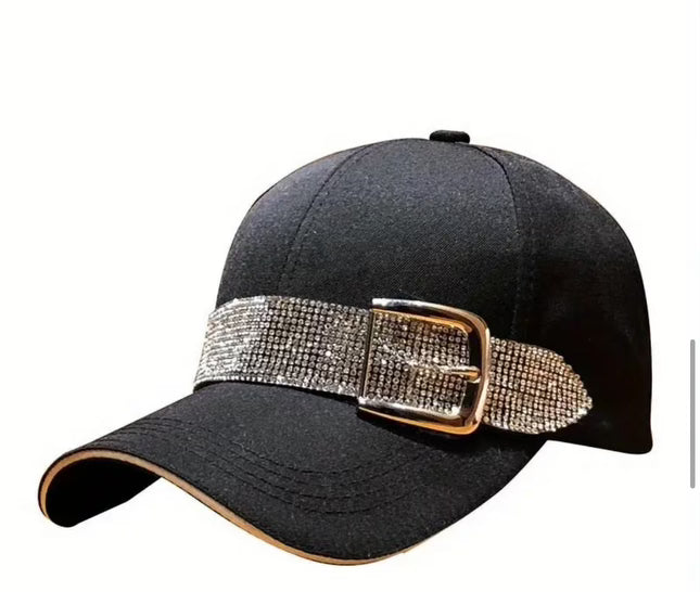 Diamanté buckle cap