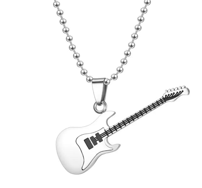Collier guitare électrique en acier inoxydable