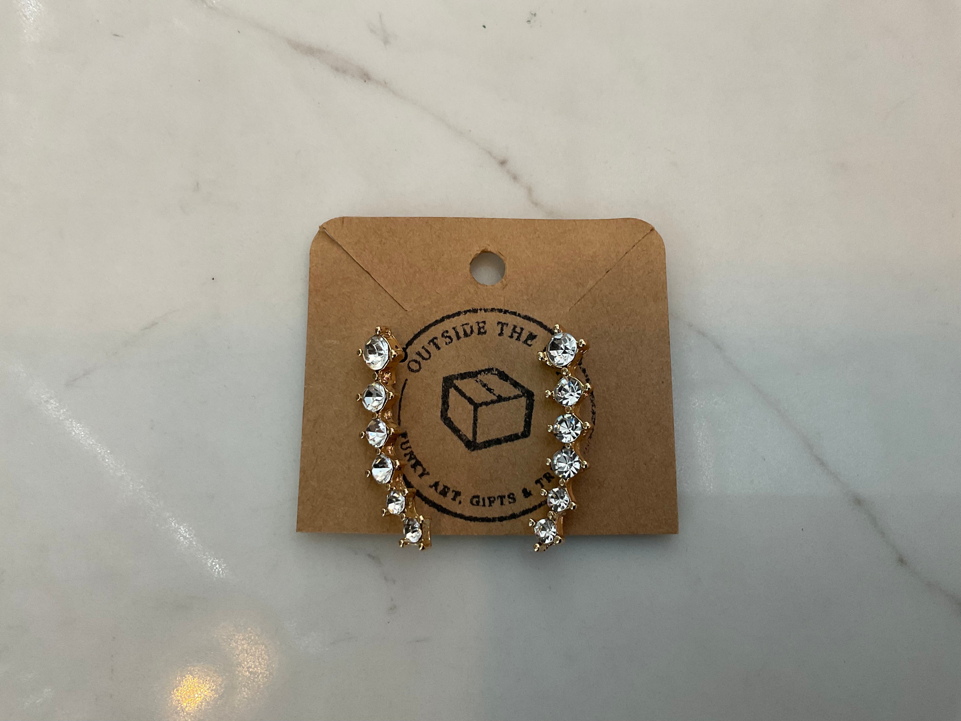 Diamanté Curved Climbing Earrings
