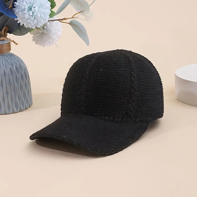 Casquette de baseball tricotée avec une touche de paillettes