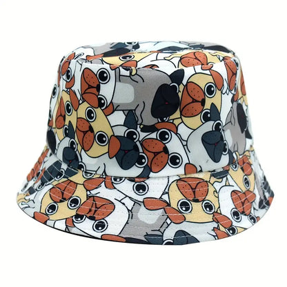 Pug face collage bucket hat