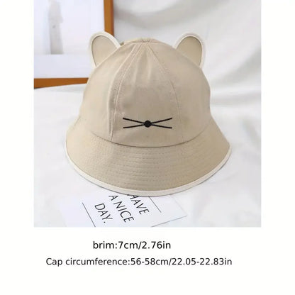 Cat with ears bucket hat