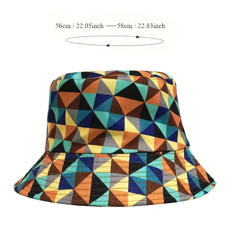 Geometric print bucket hat