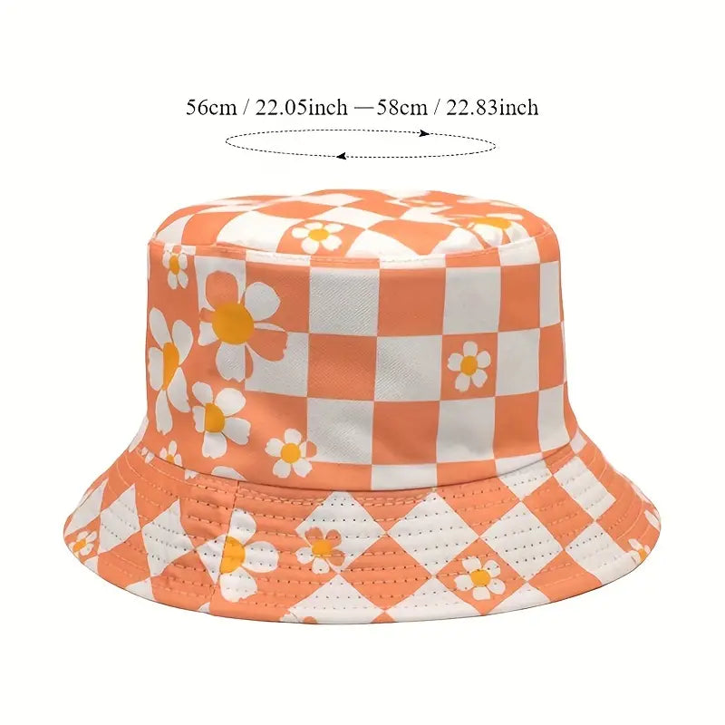 Chapeau bob à fleurs et marguerites