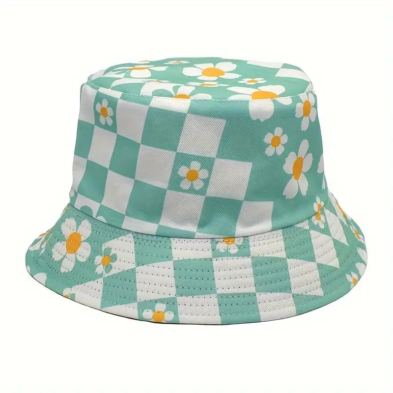 Chapeau bob à fleurs et marguerites