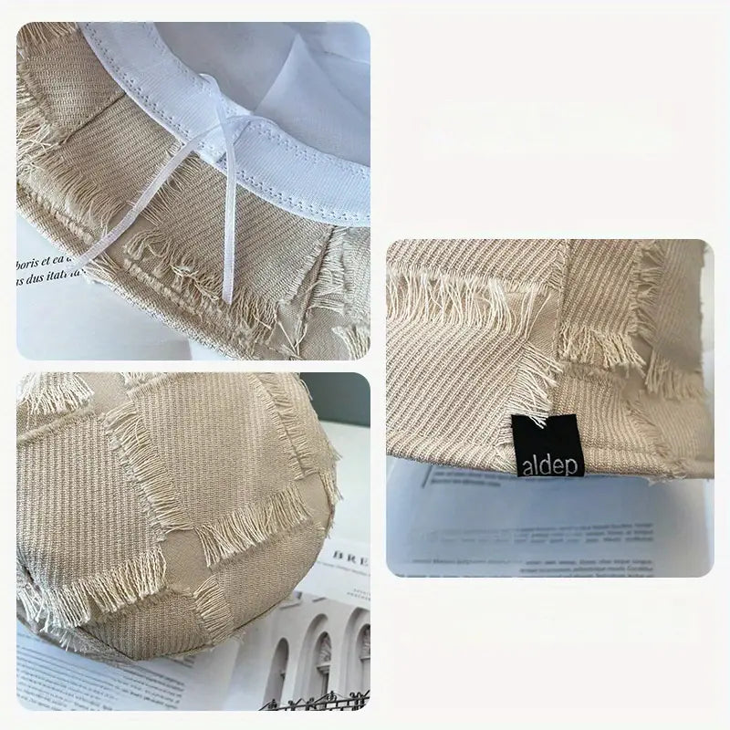 Chapeau bob beige à bordure brute