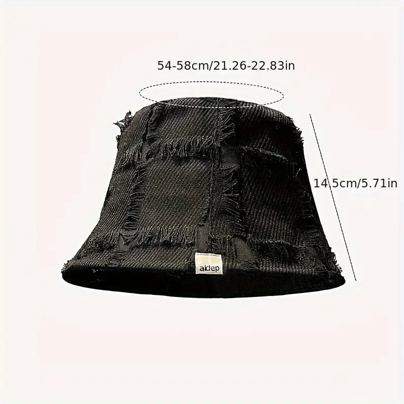 Chapeau bob beige à bordure brute