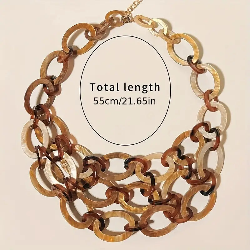 Collier bohème en résine multicouche