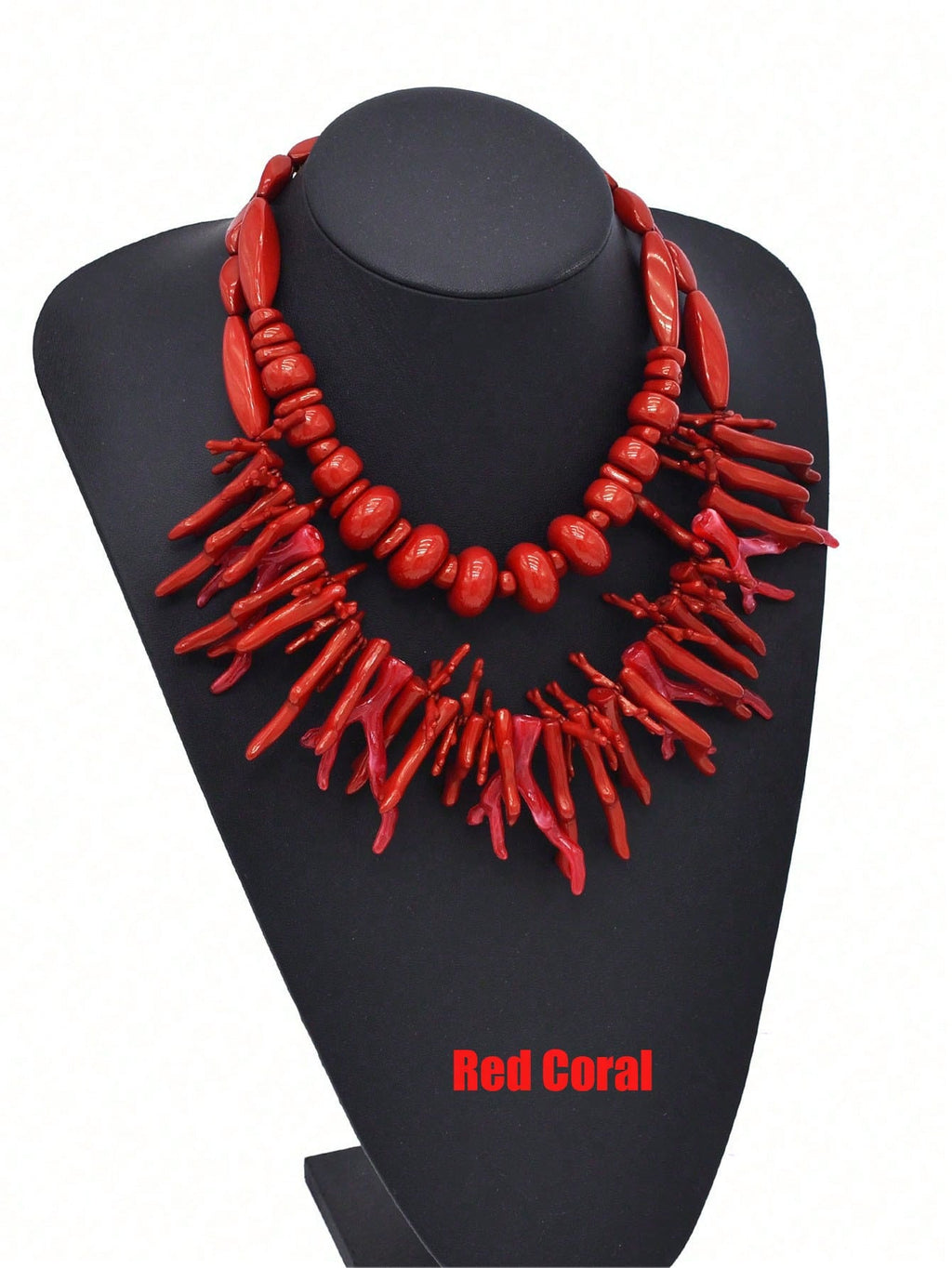 Ensemble de colliers en corail bohème