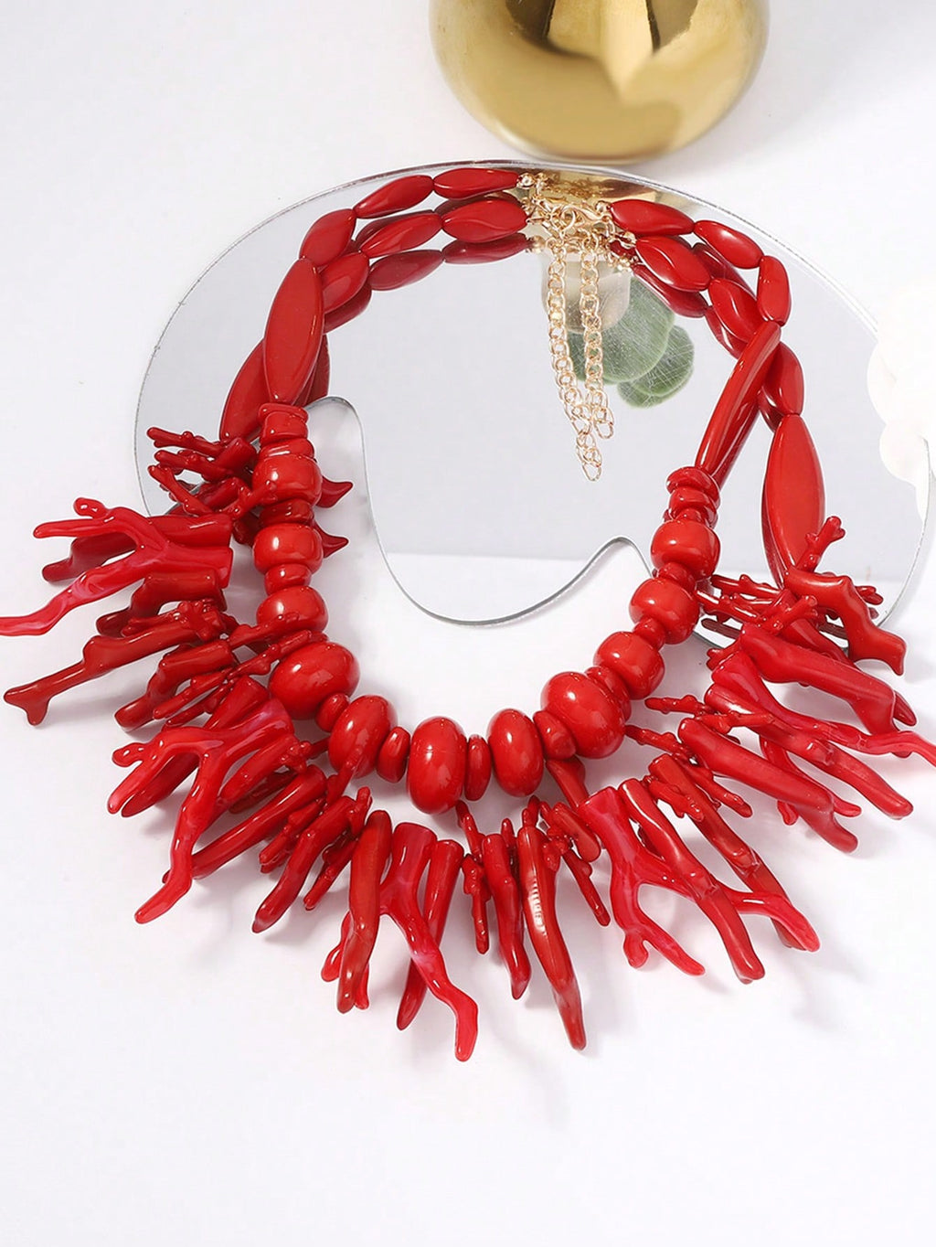 Ensemble de colliers en corail bohème