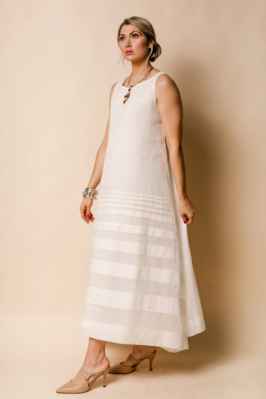 100% Cotton maxi dress (cream)