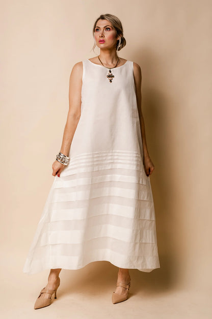 100% Cotton maxi dress (cream)