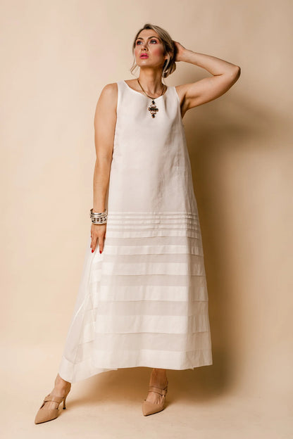 100% Cotton maxi dress (cream)