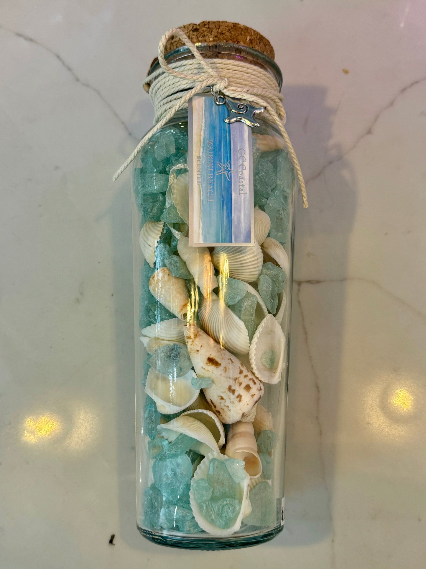 Waikiki Beach Scented Glass with Shells