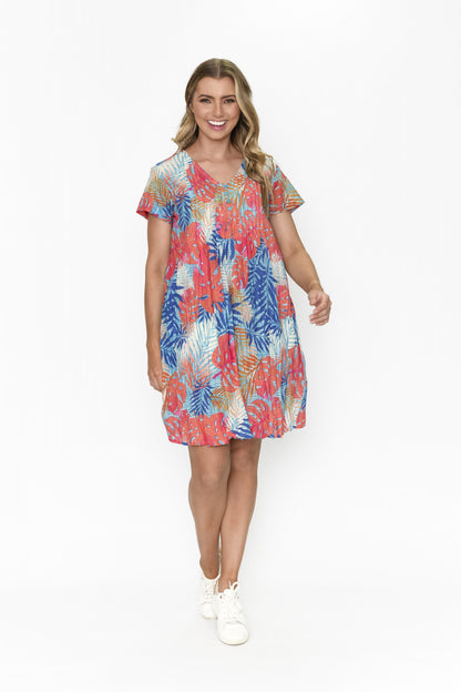 100% Cotton NICOLA Dress (Verdant Leaf Print)