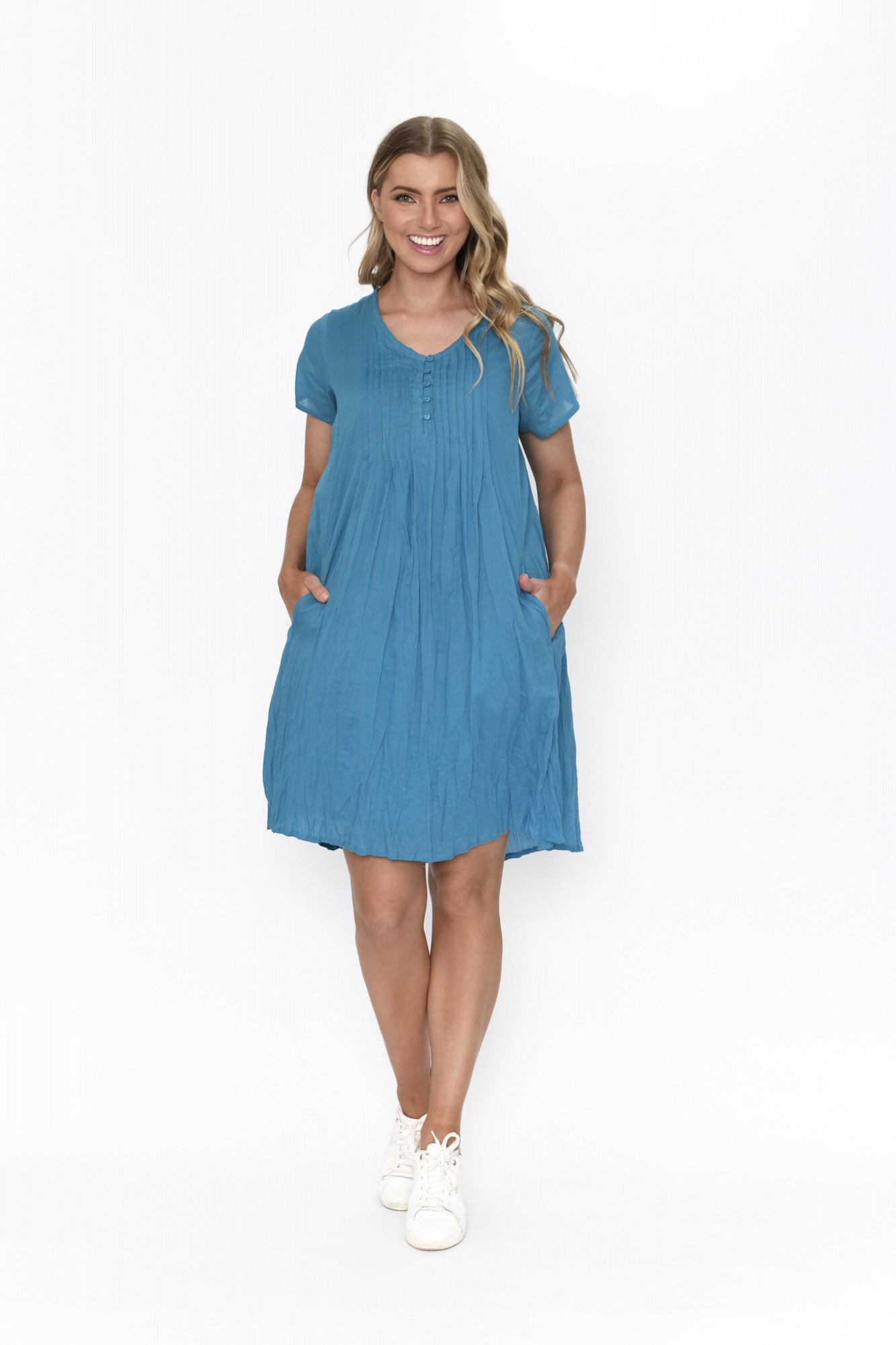 100% Cotton TAYLOR Dress (Jewel blue)