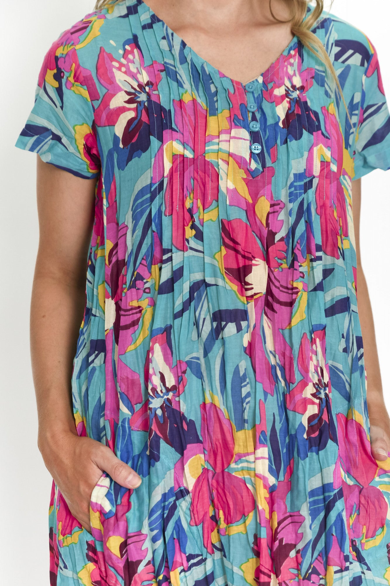 100% Cotton NICOLA Dress (Bold Floral Burst)