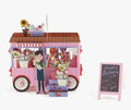 Carte d'anniversaire 3D - Chariot de fleuriste (rose)