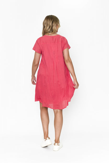 100% Cotton TAYLOR Dress (Cherry)