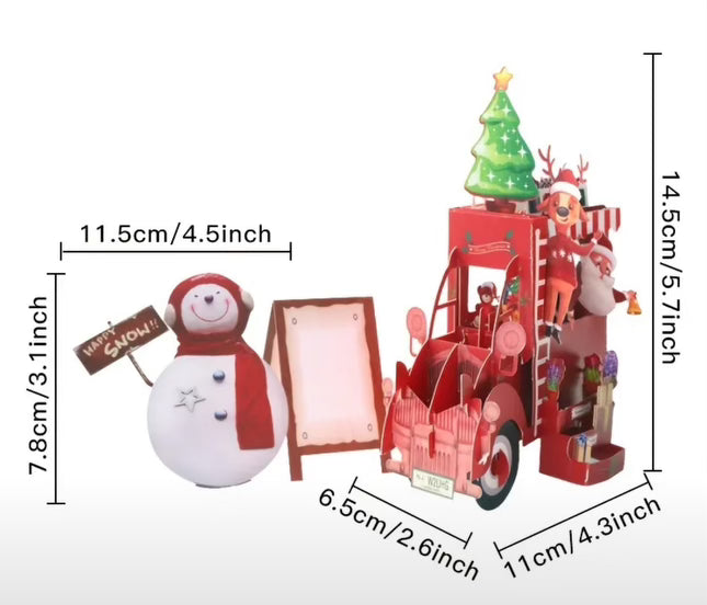 Carte de vœux 3D - Camion de Noël