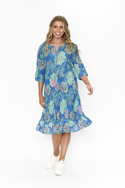 100% Cotton REBECCA Dress (Watercolor Florals)