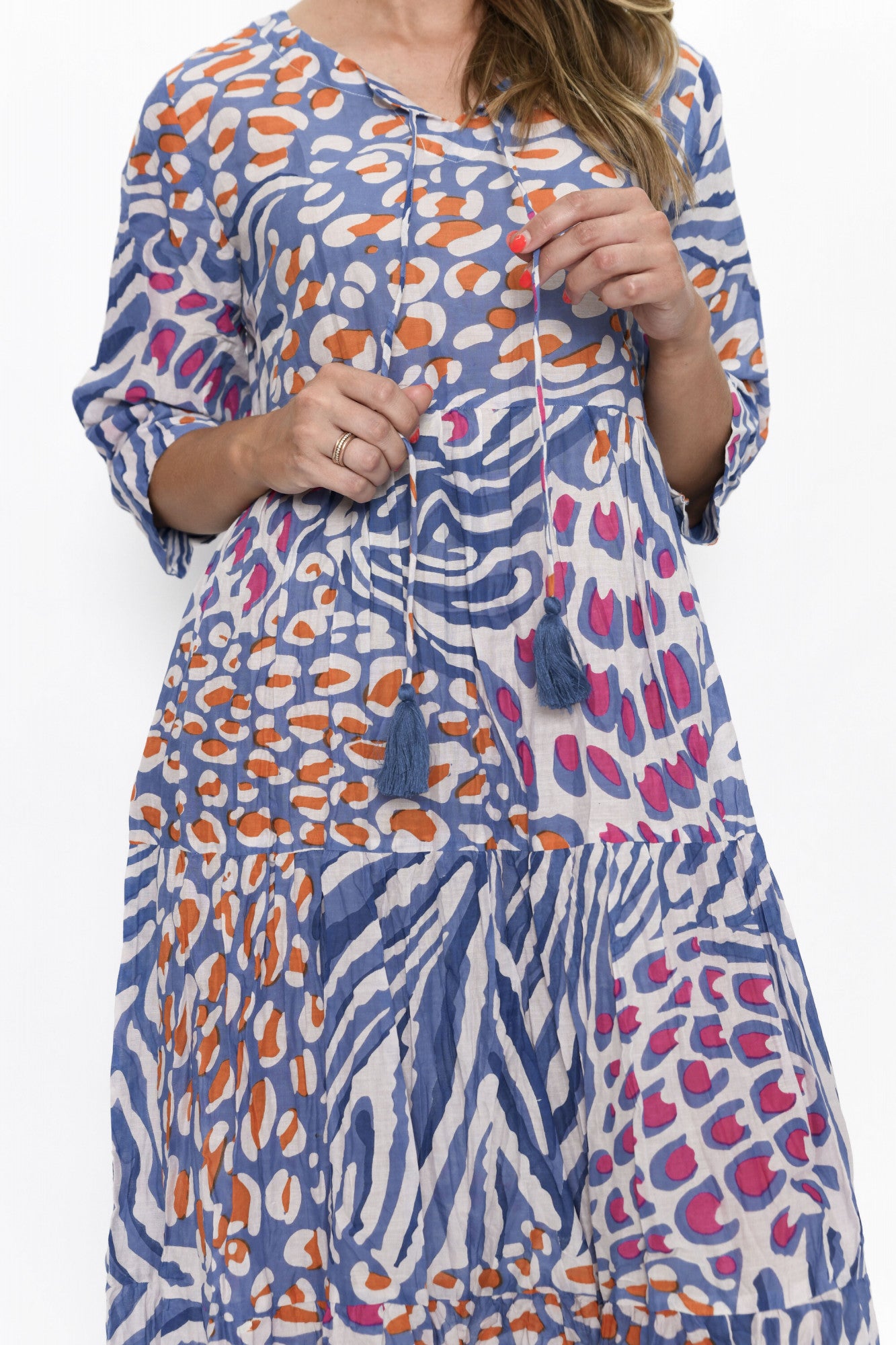 100% Cotton REBECCA Dress (Vibrant Animal Pattern)