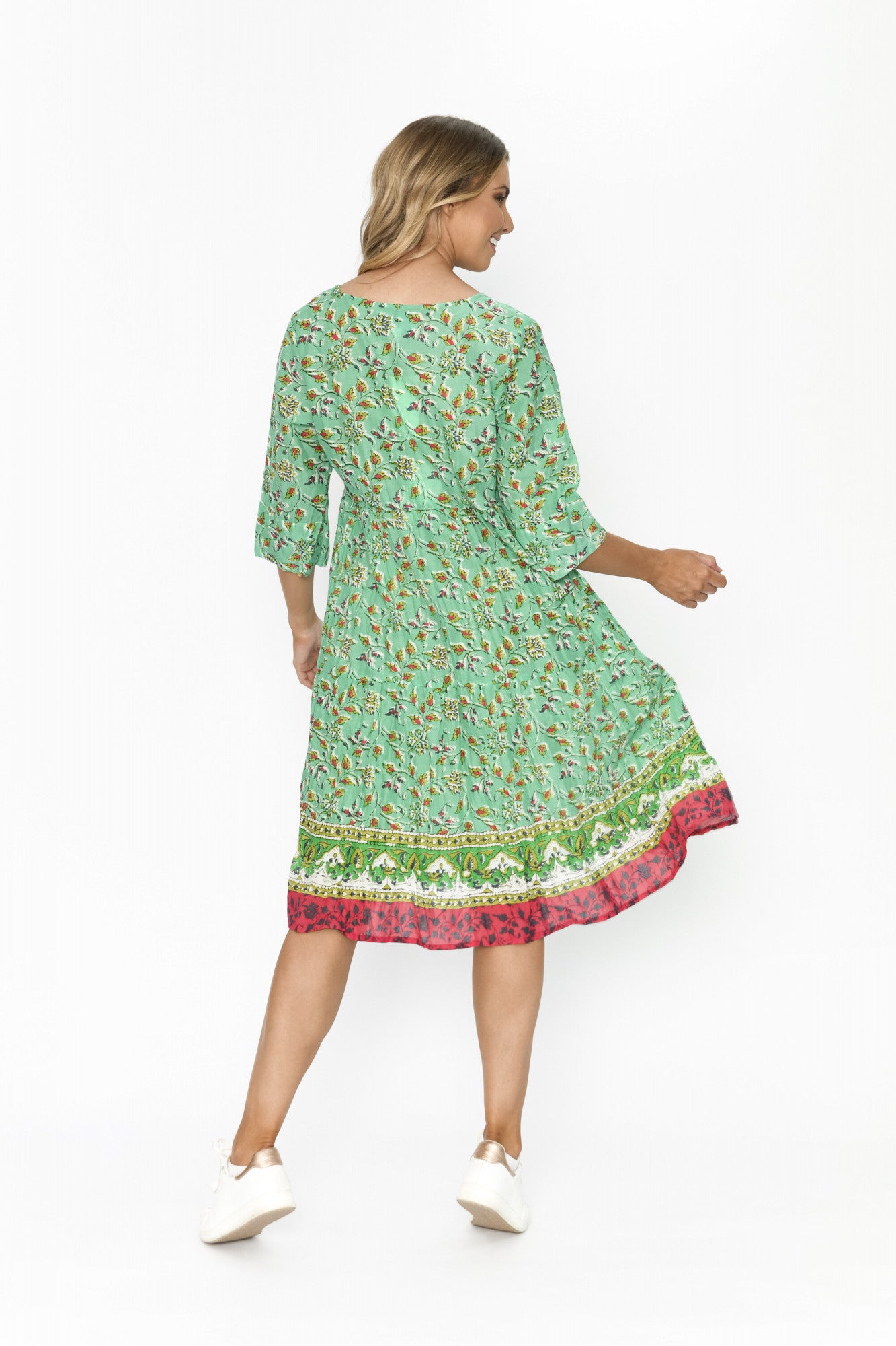 100% Cotton REBECCA Dress (Floral Cascade)