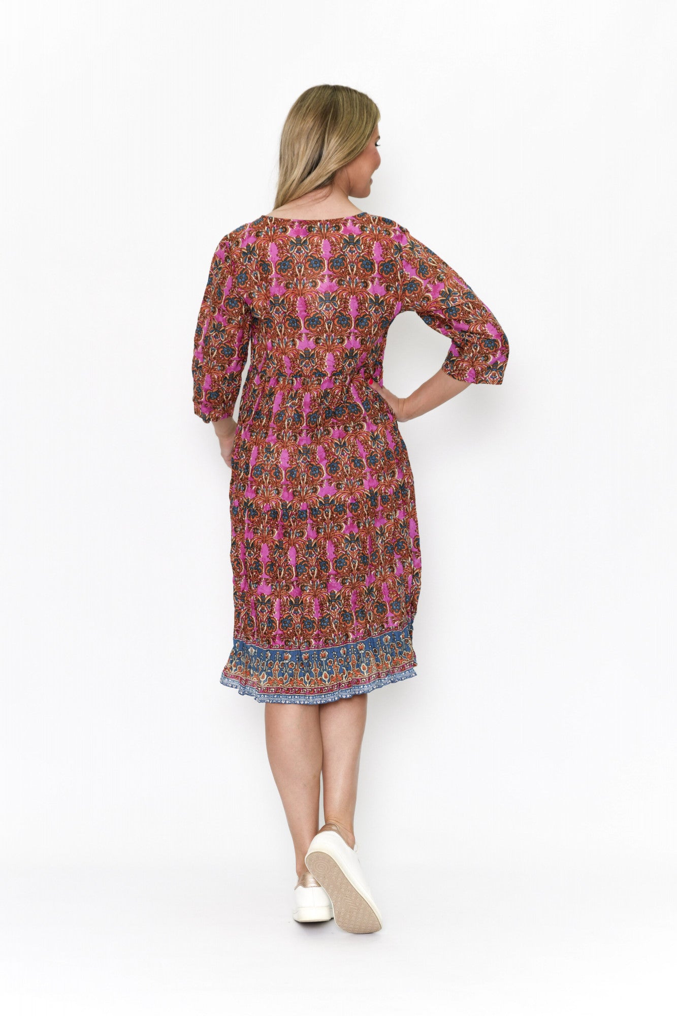 100% Cotton REBECCA Dress (Brushstroke Florals)