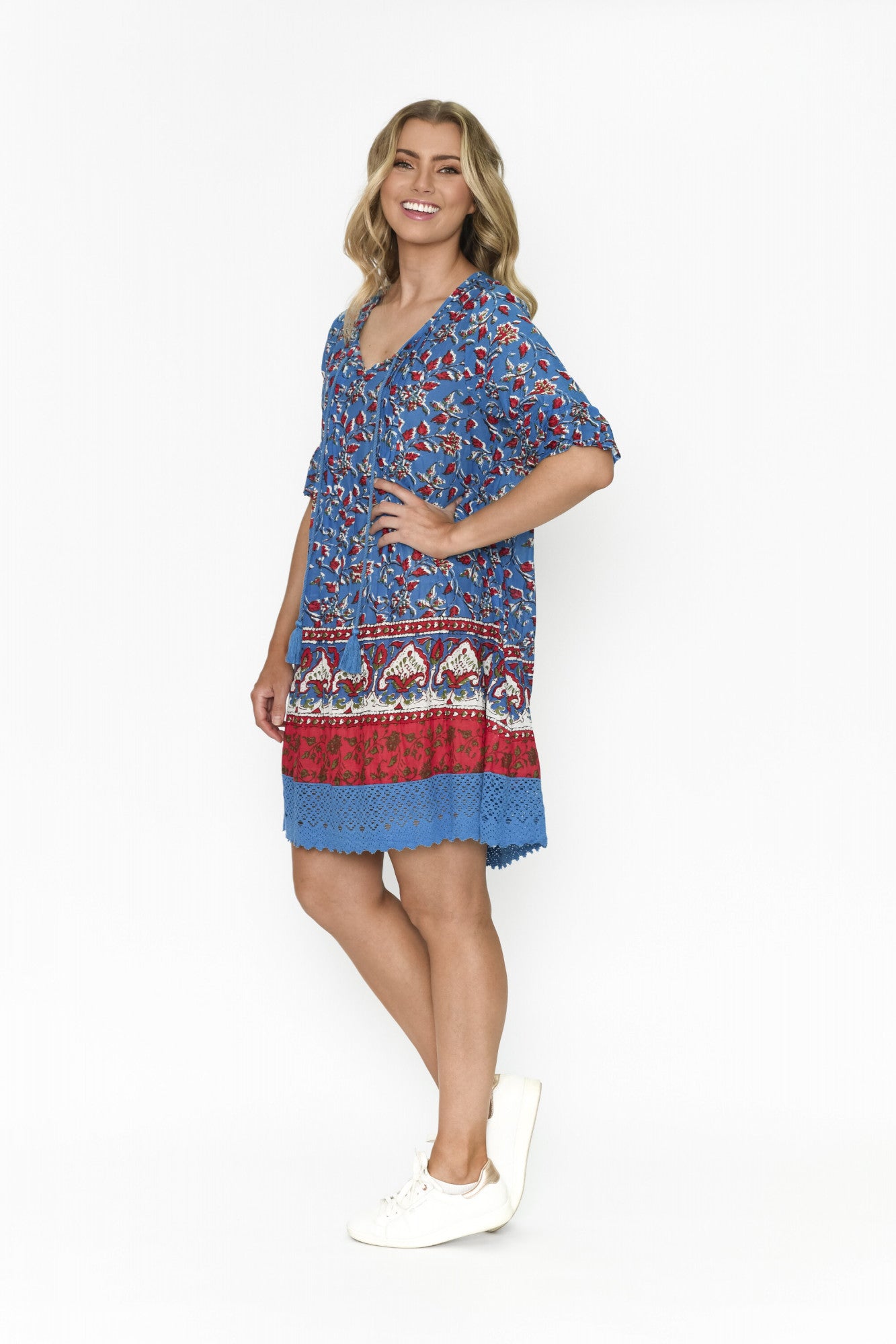 100% Cotton HANNAH Tunic Boho Dress (Enchanted Garden)