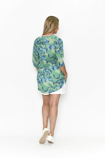 100% Cotton ALISON Tunic (Watercolor Swirls)