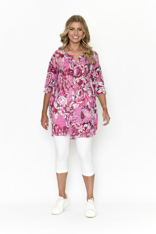 100% Cotton ALISON Tunic (Pink Paradise)