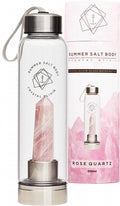 Bouteille d'eau en verre Crystal Elixir 550 ml (quartz rose)