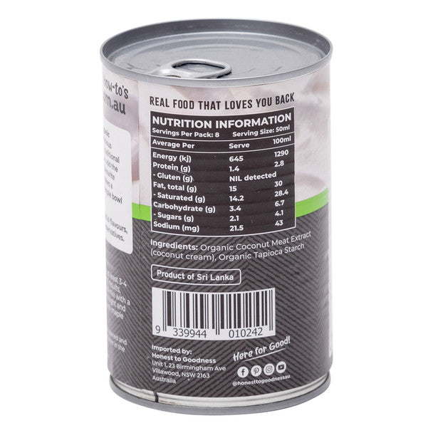 Crème fouettée à la noix de coco biologique