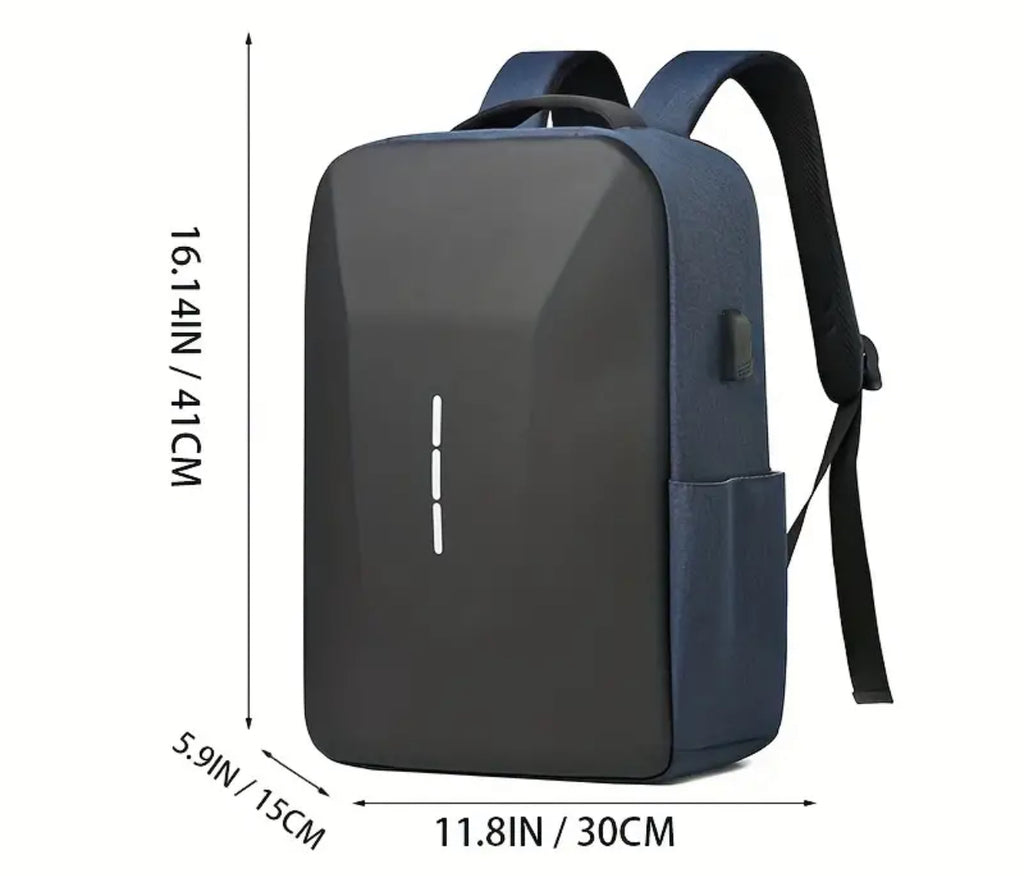 Sac à dos noir pour ordinateur portable avec serrure à combinaison et chargeur USB