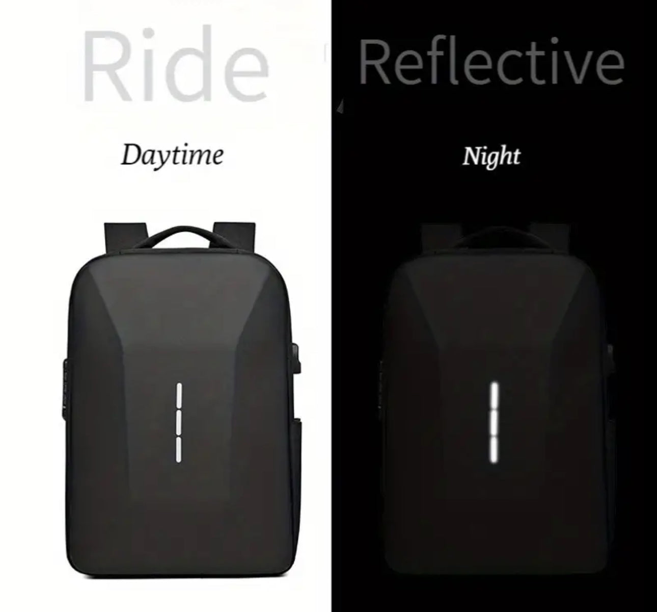 Black laptop backpack with combination lock & USB charge
