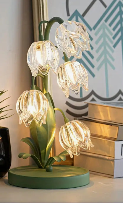 Crystal Bell Orchid USB Table Lamp