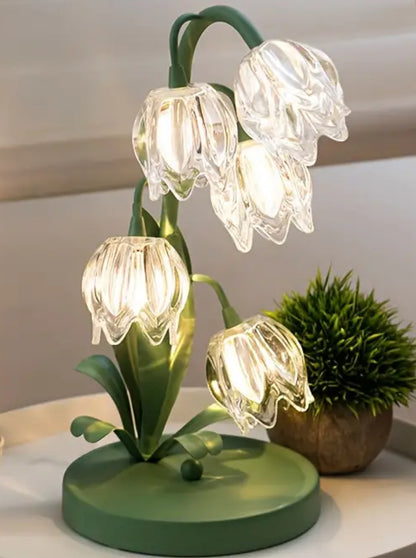 Crystal Bell Orchid USB Table Lamp